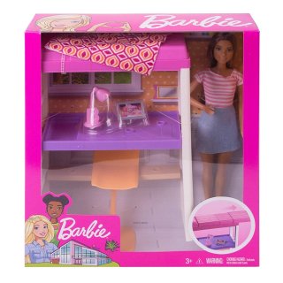 Barbie w sypialni Lalka z akcesoriami Mattel DVX51 FXG52 