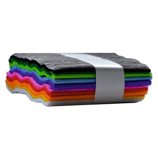 Bibuła krepina marszczona kostka 10 kolorów mix Tymos
