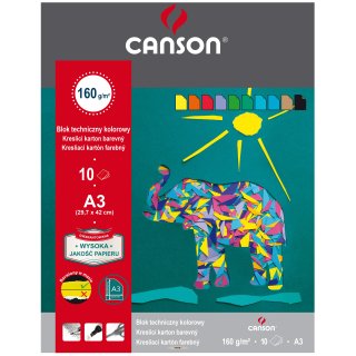 Blok techniczny A3 kolorowy 10 kartek Canson® 075230