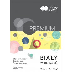 Blok techniczny Premium A3 biały 10 kartek 250 g Happy Color