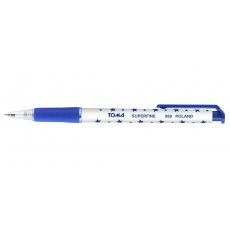 Długopis automatyczny Superfine niebieski TOMA gwiazdki 