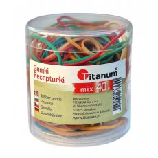 Gumki recepturki 40 g kolorowe Titanum