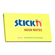 Karteczki samoprzylepne żółte neonowe 127x76 mm stick'n Hopax 21135