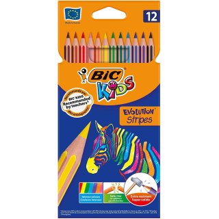 Kredki Evolution Stripes 12 kolorów BiC® Kids 950522 99102