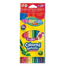 Kredki ołówkowe wymazywalne z gumką Colorino Kids 12 kolorów Patio 92533 87492