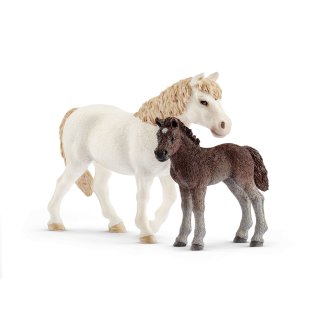 Kucyki Dartmoore Klacz i źrebię Schleich Farm World 42423 20636 figurki konie