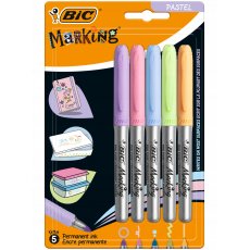Markery permanentne pastelowe 5 kolorów Marking Color Pastel BiC 454262