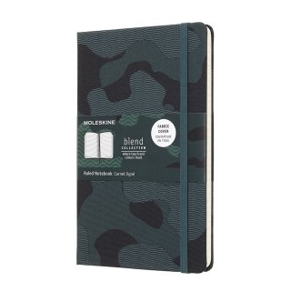Moleskine® Blend 18 Camouflage Notes L w linie twarda oprawa, zielony