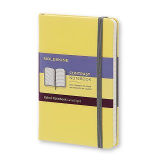 Moleskine Contrast Notebook Notes w linie hard citron yellow P