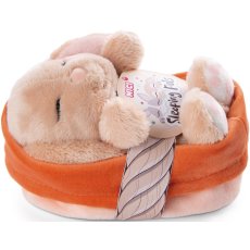 NICI 48708 Maskotka Śpiący króliczek karmelowy 12 cm w koszyczku