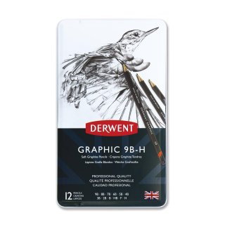 Ołówki Graphic Soft 9B-H 12 sztuk Derwent 34215