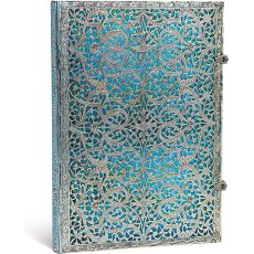 Paperblanks Notes gładki Grande Silver Filigree Collection, Maya Blue 25597