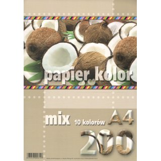 Papier do ksero drukarki kolorowy mix A4 200 arkuszy 80 g Kreska
