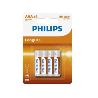 Philips bateria cynkowo-węglowa LongLife 1,5V AAA R03 Micro