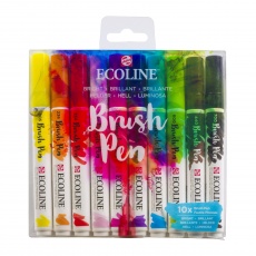 Pisaki pędzelkowe Ecoline Brush Pen Bright 10 kolorów Royal Talens 11509803
