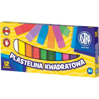 Plastelina kwadratowa 12 kolorów Astra 30538