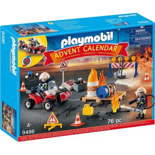 Playmobil® Kalendarz adwentowy 9486 Akcja straży pożarnej na placu budowy