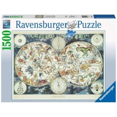Puzzle 1500 elementów Ravensburger 160037 Mapa świata ze znakami zodiaku