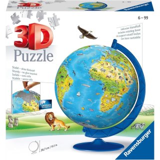 Puzzle 3D Globus dla dzieci z nazewnictwem angielskim 187 elementów Ravensburger 123384