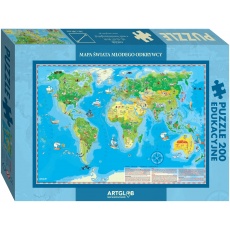 Puzzle edukacyjne 200 elementów ArtGlob Mapa Świata Młodego Odkrywcy
