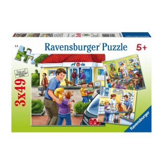 Puzzle Lecznica dla zwierząt 3x49 elementów, Ravensburger 094240