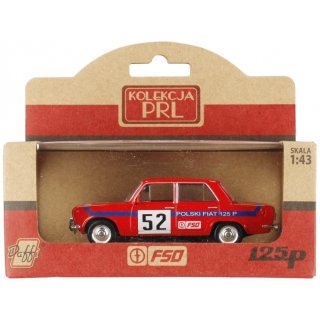 Samochód Fiat 125p Rally czerwony Kolekcja PRL Daffi