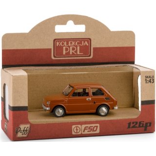 Samochód Fiat 126p brązowy Kolekcja PRL Daffi