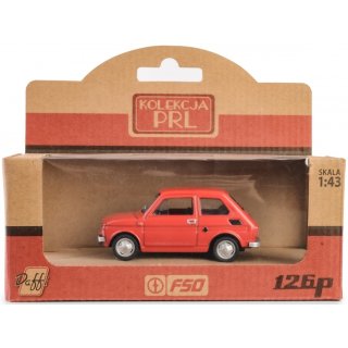 Samochód Fiat 126p czerwony Kolekcja PRL Daffi