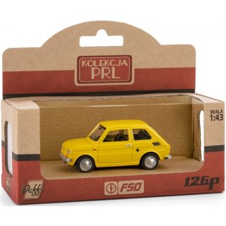 Samochód Fiat 126p żółty Kolekcja PRL Daffi