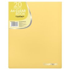 Teczka na dokumenty A4 Clear Book z koszulkami skoroszyt 20 kieszeni CoolPack  żółta 81827