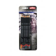 Barwiony węgiel w kredce 6 sztuk Derwent Tinted Charcoal 2301689