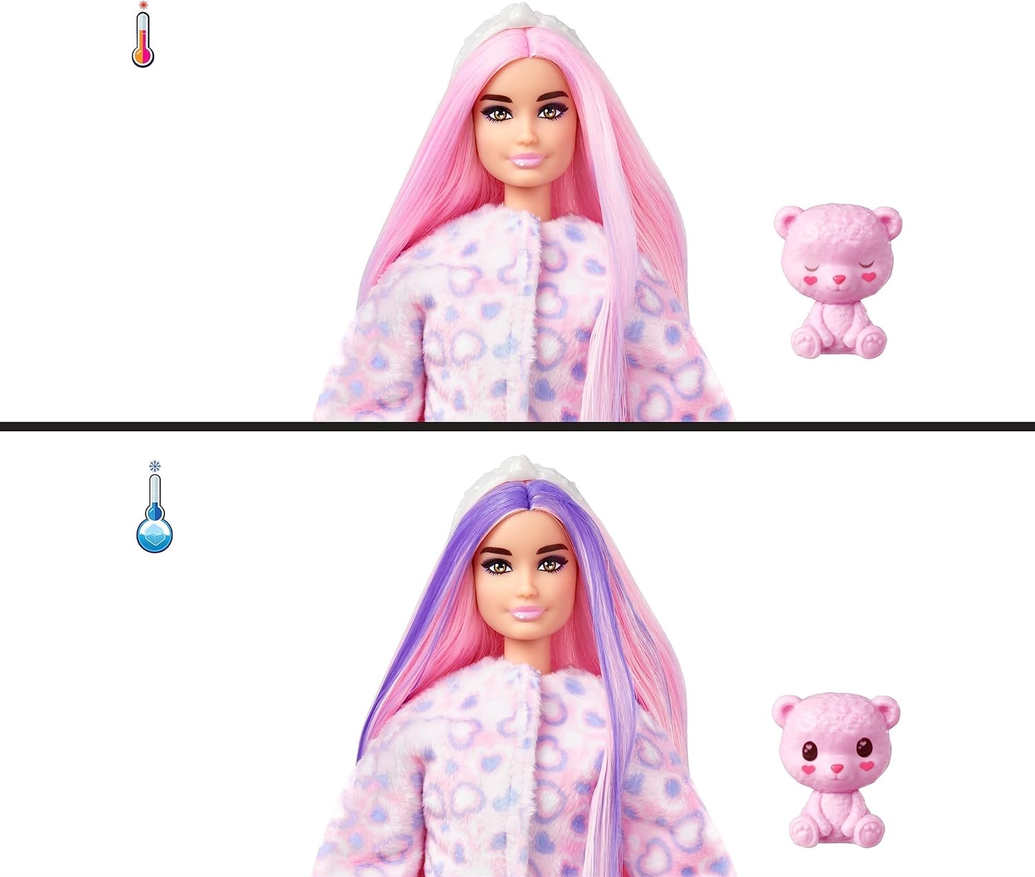 Barbie Cutie Reveal Lalka Miś Słodkie Stylizacje Mattel HKR02 HKR04