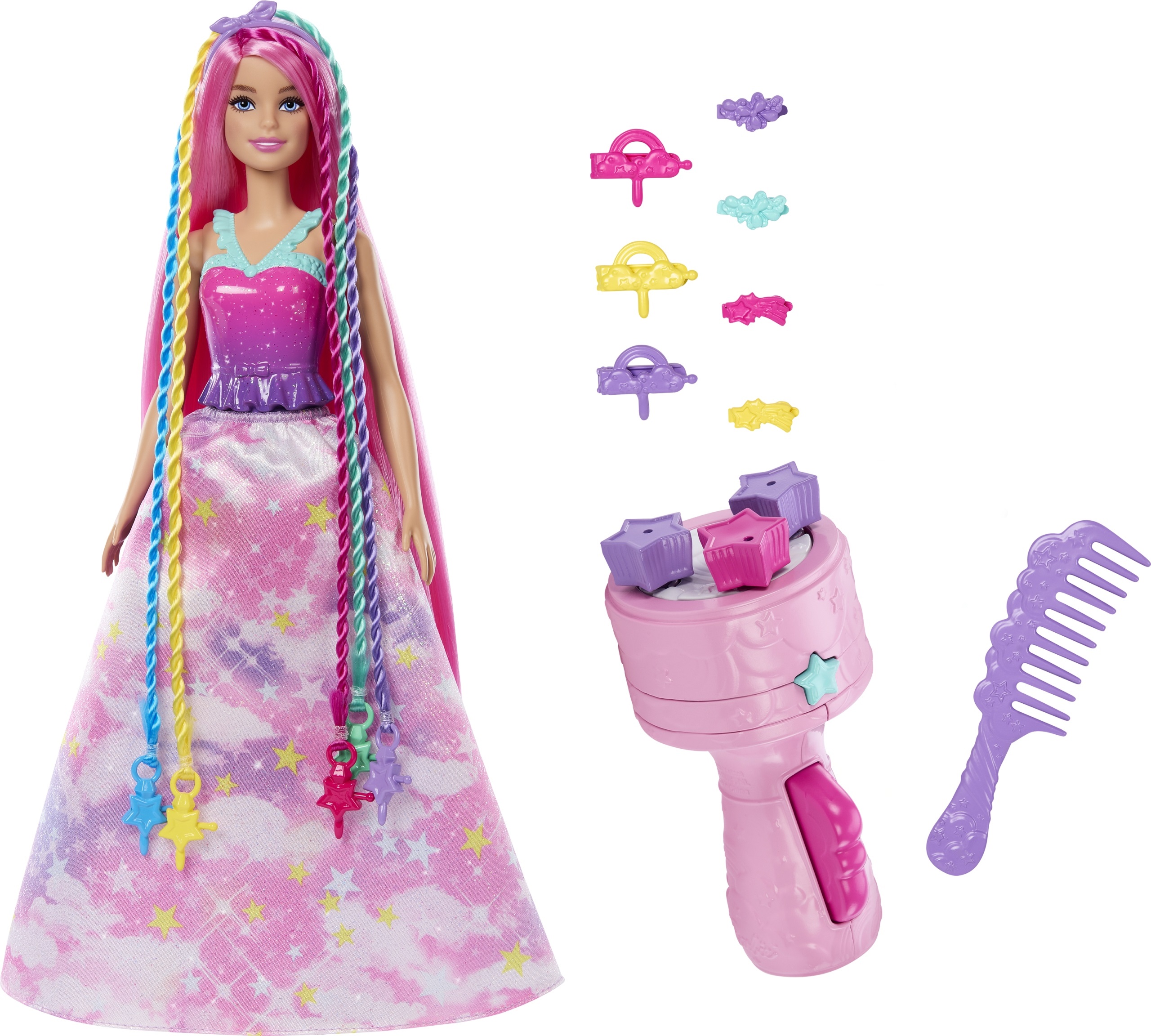 Barbie Dreamtopia Lalka Księżniczka Zakręcone pasemka + akcesoria Mattel HNJ06