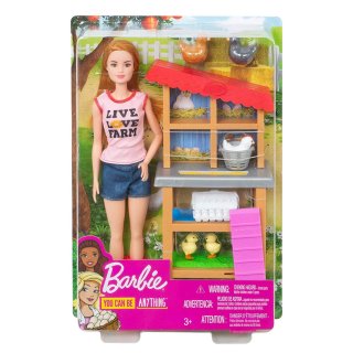 Barbie Kariera DHB63 FXP15 Lalka Farmerka z kurnikiem Mattel