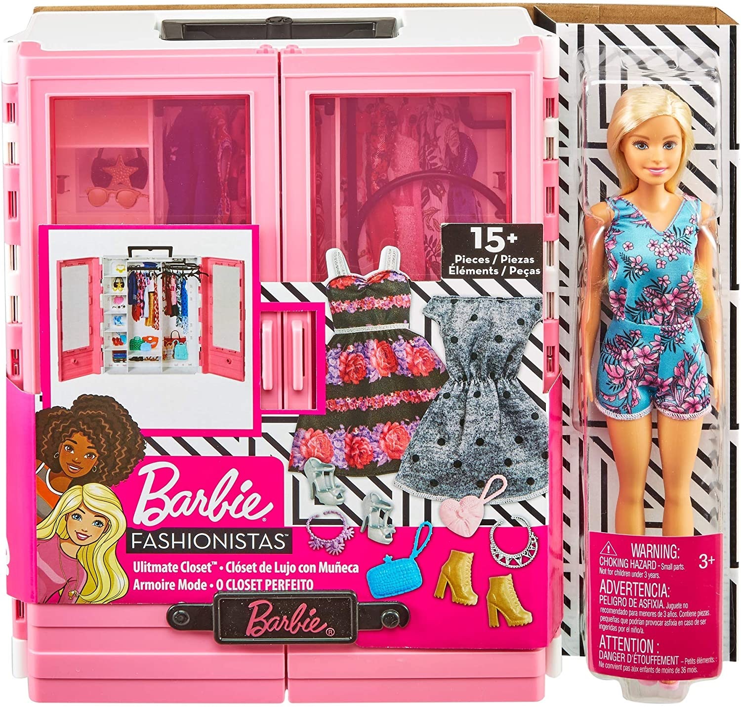 Barbie Lalka i wymarzona szafa na ubranka Mattel GBK12