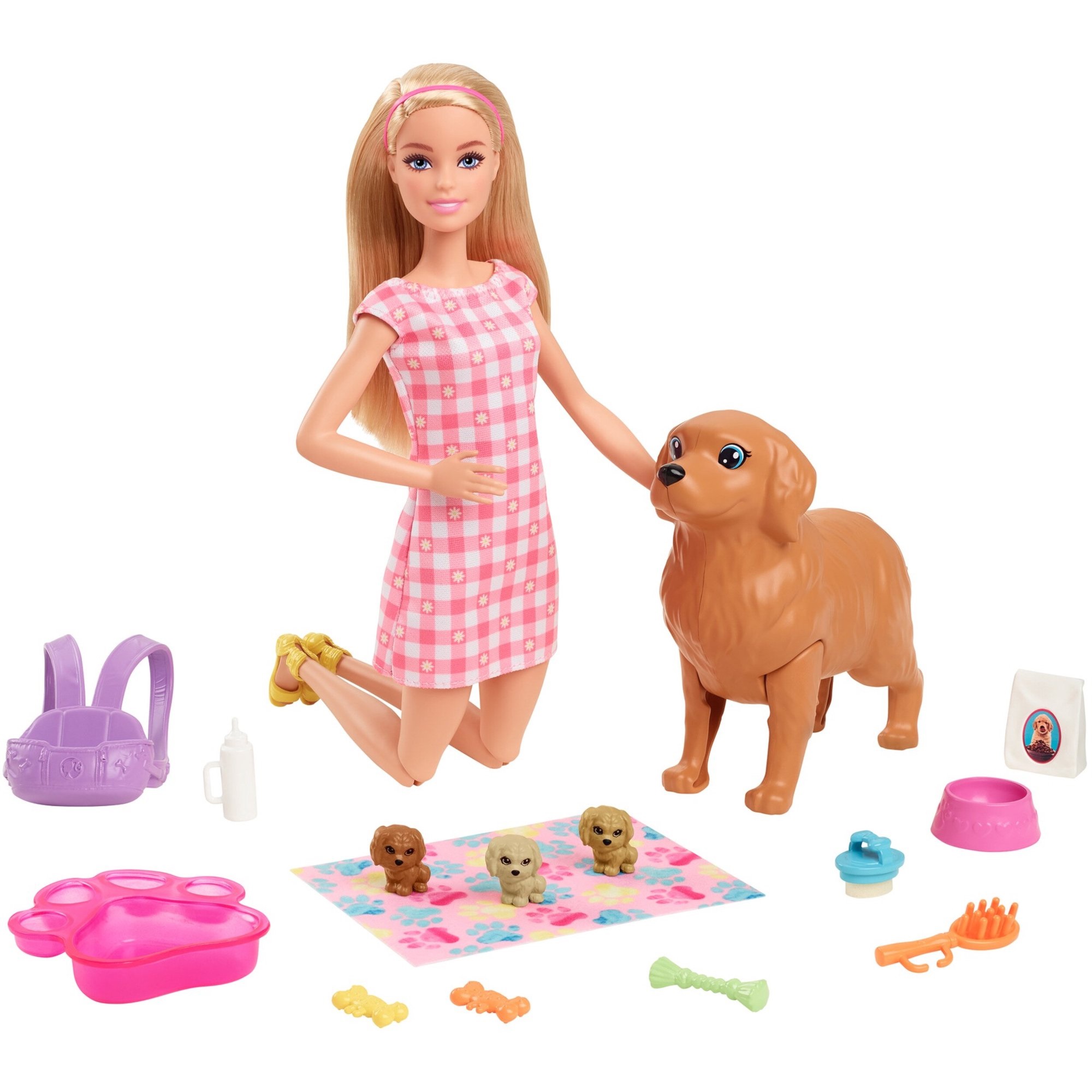 Barbie Lalka z akcesoriami Narodziny piesków HCK74 HCK75