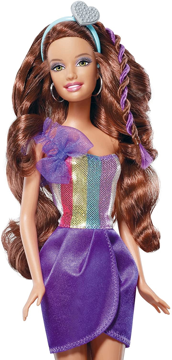 Barbie Lalka ze skracanymi włosami Brunetka Mattel W3909 W3911