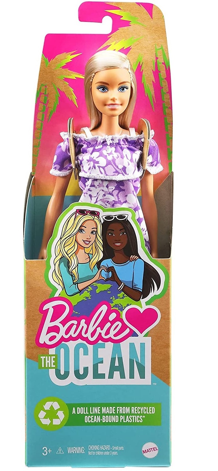 Barbie Loves the Ocean Lalka podstawowa Mattel GRB35 GRB36 Sukienka w kwiatki 
