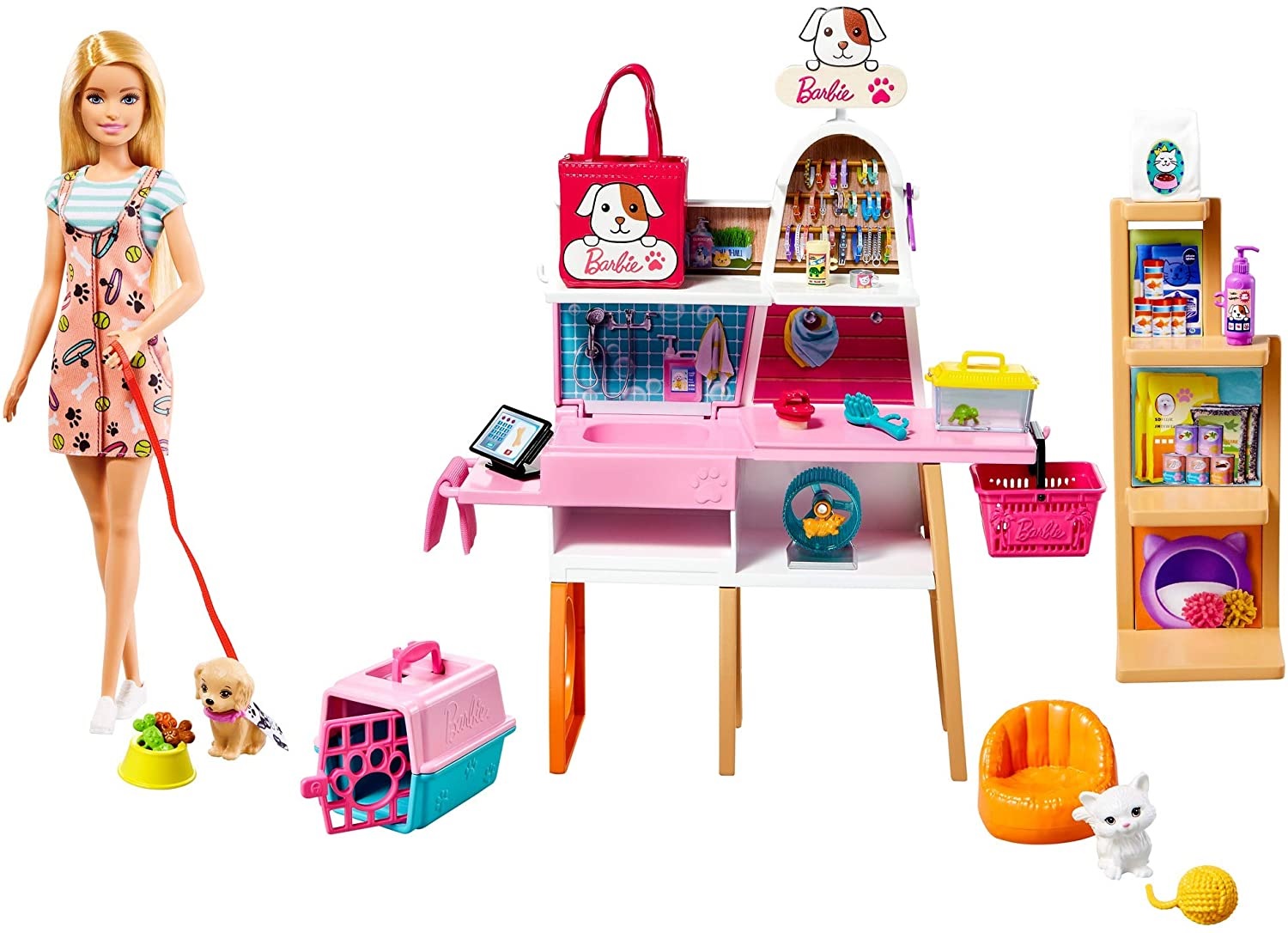 Barbie Salon dla zwierzaków Lalka z akcesoriami Mattel GRG90