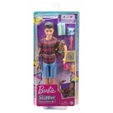 Barbie Skipper Lalka Opiekunka dziecięca Chłopak z bobasem Mattel GRP10 GRP14