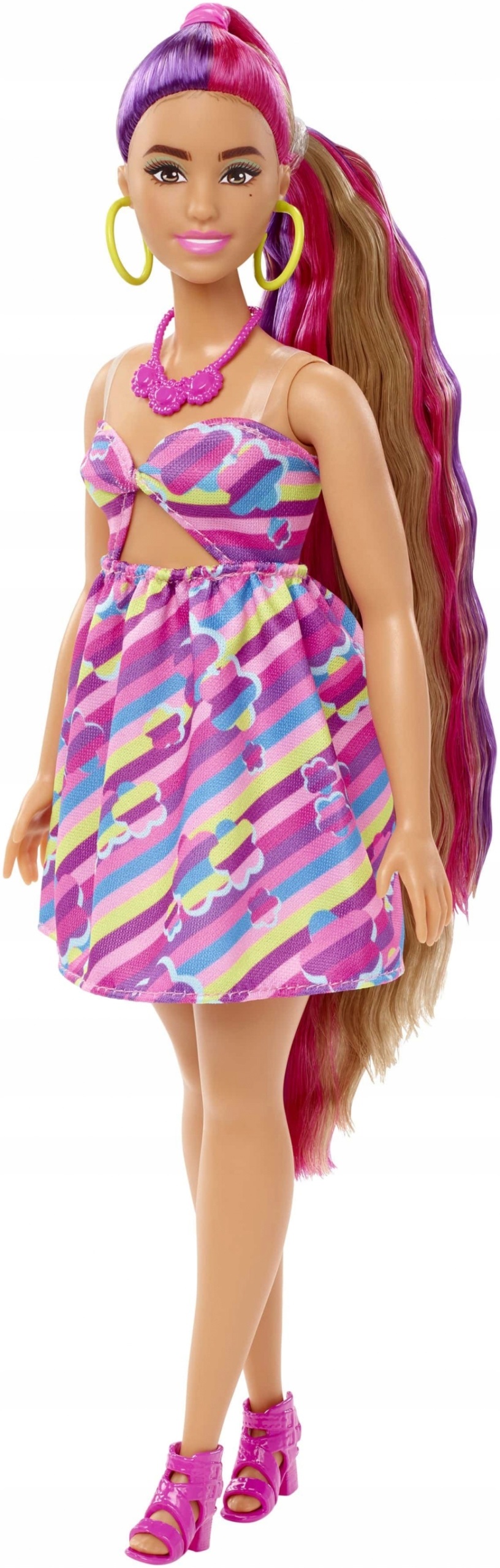 Barbie Totally Hair Lalka z długimi włosami + modowe akcesoria Mattel HCM87 HCM89