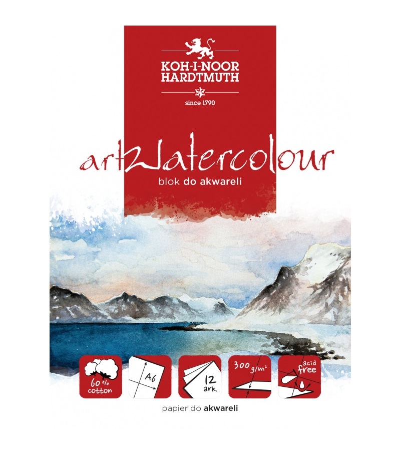 Blok do akwareli Art Watercolour A6 biały 12 kartek 300 g Koh-I-Noor 14916