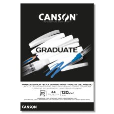 Blok rysunkowy A4 20 kartek Canson Graduate Black Drawing 120g/m2