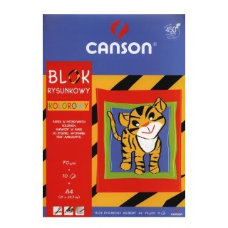 Blok rysunkowy A4 kolorowy 10 kartek Canson 075200