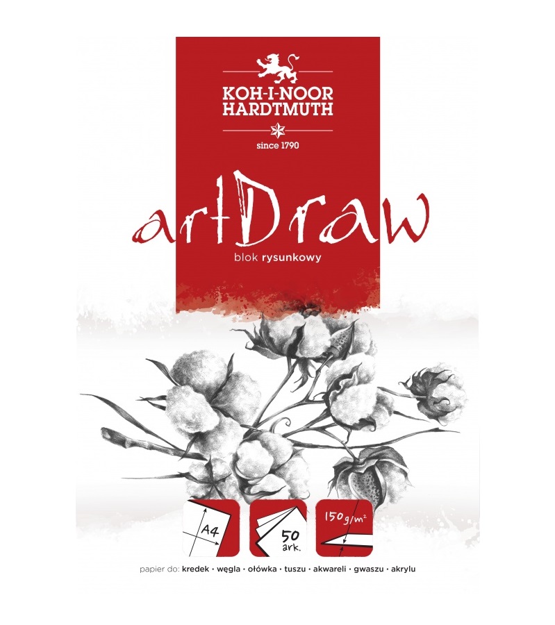 Blok rysunkowy Art Draw A4 biały 50 kartek 150 g Koh-I-Noor 31015