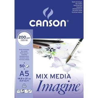 Blok szkicownik Mix Media A5 200 g 50 arkuszy Canson Imagine
