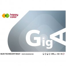 Blok techniczny A2 biały 15 kartek 250 g Happy Color GIGA