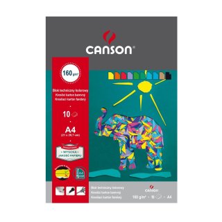 Blok techniczny A4 kolorowy 10 kartek Canson® 075209