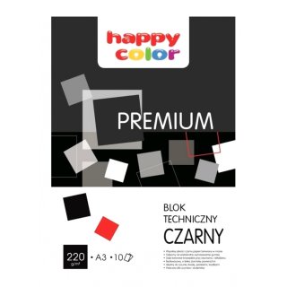 Blok techniczny Premium A3 czarny 10 kartek 220 g Happy Color 07108