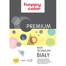 Blok techniczny Premium A4 biały 10 kartek 250 g Happy Color